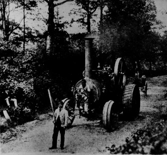 Steam traction-engine Hero preceded by a man with a red flag Steam traction-engine Hero preceded by a man with a red flag